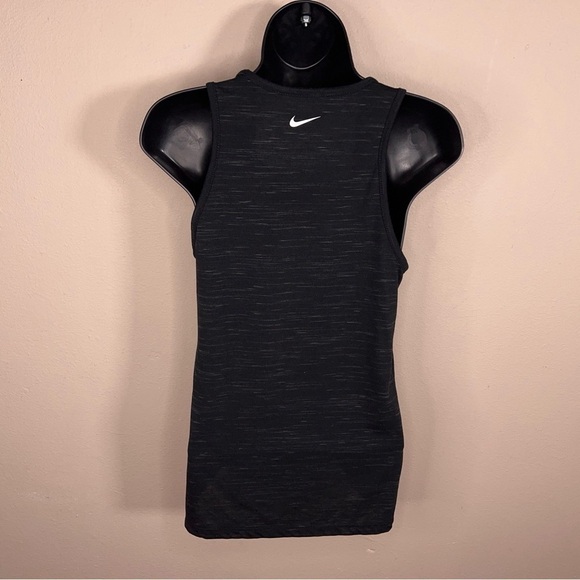 XS NIKE DRI FIT TANK BLACK GREY TOP SLEEVELESS STRETCH ATHLETIC ACTIVEWEAR - Picture 3 of 11